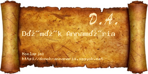 Dömök Annamária névjegykártya